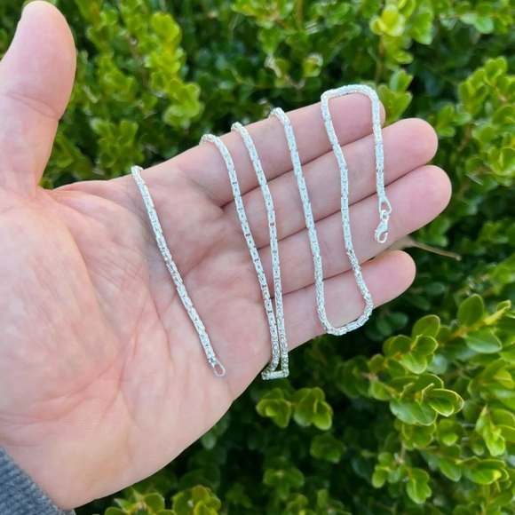 Solid 925 Silver Unique Style Chain - 100% Real Silver - Multiple Lengths​ - Picture 6 of 7